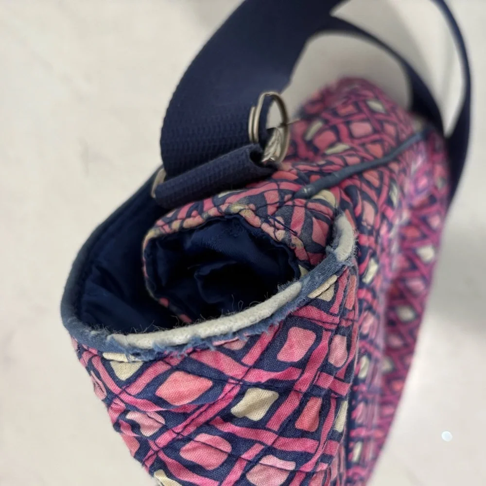 Vera Bradley Katalina Pink Diamonds Messenger Laptop Bag Travel Preppy